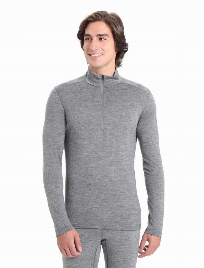 Icebreaker Merino 200 Oasis Long Sleeve Half Zip Termal Taban Katmanı Erkek Gri | XKV5979YF