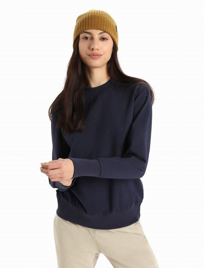 Icebreaker Merino Central II Long Sleeve Tişörtü Kadın Lacivert | BKT3676AB