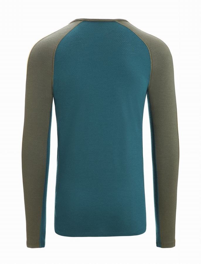 Icebreaker 200 ZoneKnit™ Merino Long Sleeve Crewe Termal Taban Katmanı Erkek Zeytin Yeşili Yeşil | TWQ4366QB