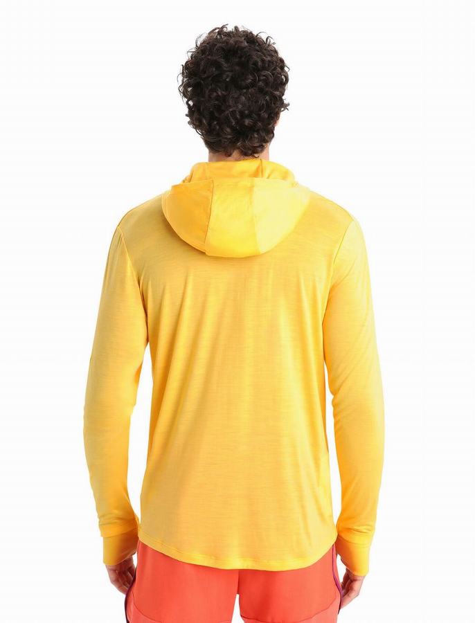 Icebreaker Cool-Lite™ Merino Long Sleeve Kapüşonlu Sweatshirt Erkek Sarı | ZRV7820XM