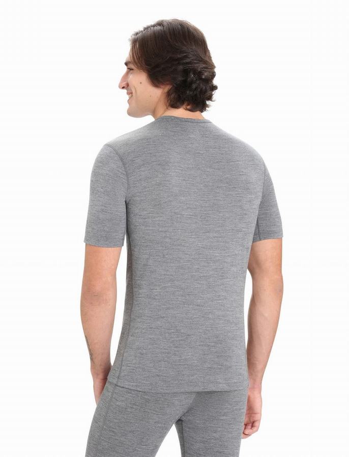 Icebreaker Merino 200 Oasis Kısa Sleeve Crewe Termal Taban Katmanı Erkek Gri | PAJ4364VA