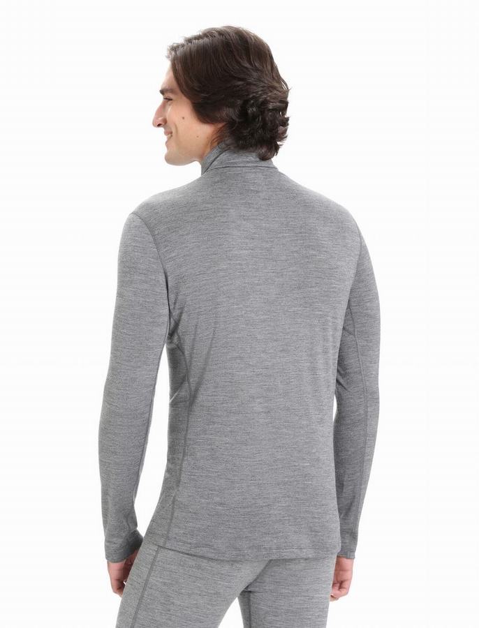 Icebreaker Merino 200 Oasis Long Sleeve Half Zip Termal Taban Katmanı Erkek Gri | XKV5979YF