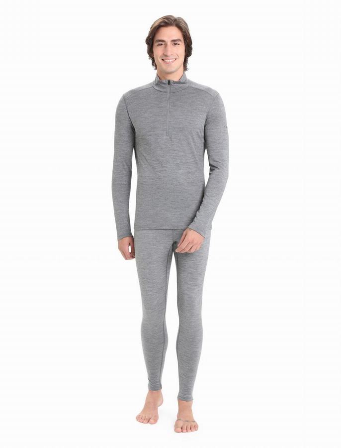 Icebreaker Merino 200 Oasis Long Sleeve Half Zip Termal Taban Katmanı Erkek Gri | XKV5979YF