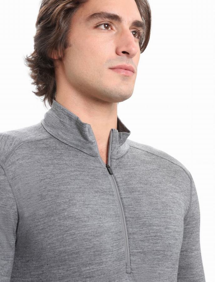 Icebreaker Merino 200 Oasis Long Sleeve Half Zip Termal Taban Katmanı Erkek Gri | XKV5979YF