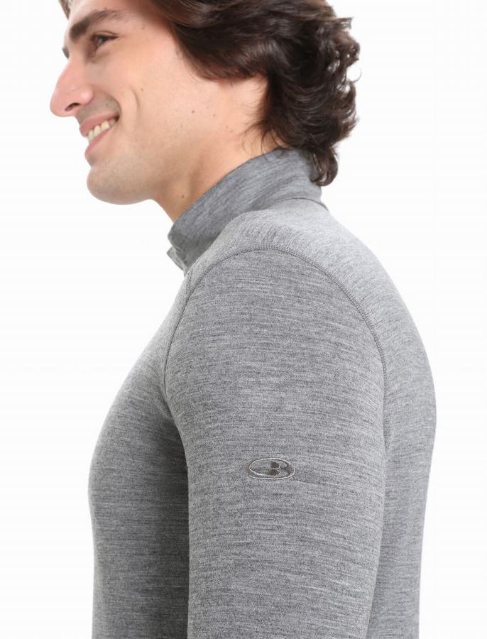 Icebreaker Merino 200 Oasis Long Sleeve Half Zip Termal Taban Katmanı Erkek Gri | XKV5979YF