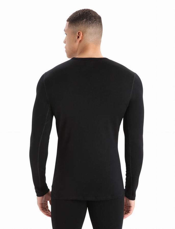 Icebreaker Merino 260 Tech Long Sleeve Crewe Termal Taban Katmanı Erkek Siyah | YKA9277FO