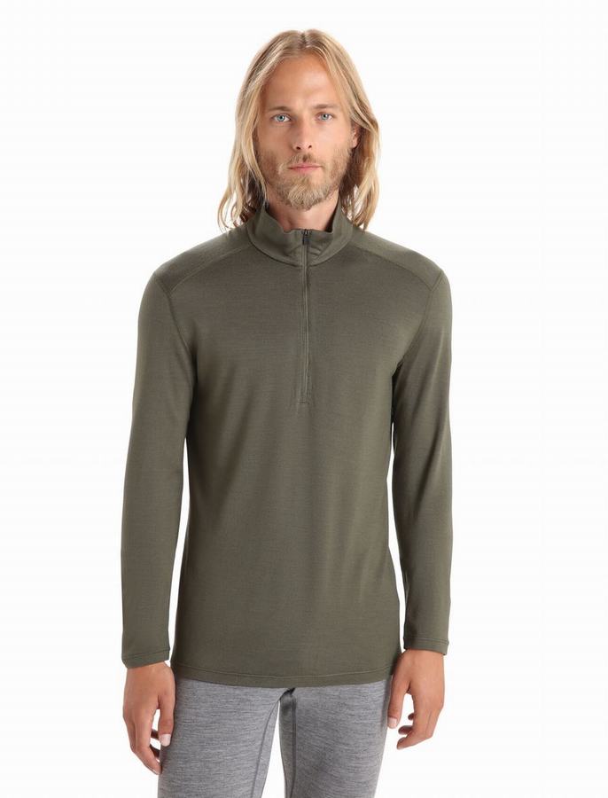 Icebreaker Merino 260 Tech Long Sleeve Half Zip Termal Taban Katmanı Erkek Zeytin Yeşili | BCL3699RX