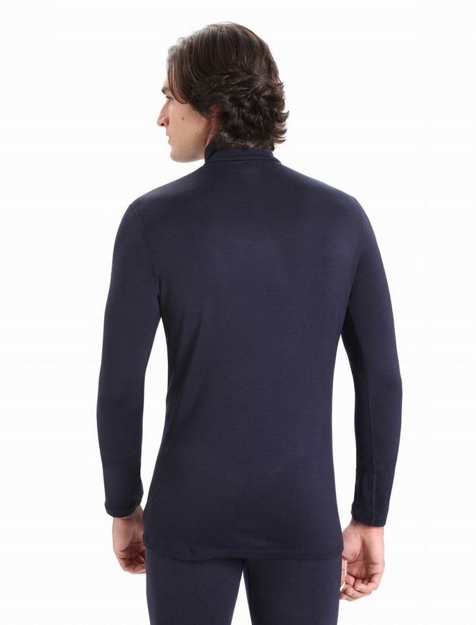 Icebreaker Merino 260 Tech Long Sleeve Half Zip Termal Taban Katmanı Erkek Lacivert | BND3119GF