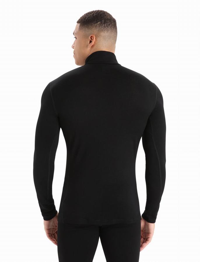 Icebreaker Merino 260 Tech Long Sleeve Half Zip Termal Taban Katmanı Erkek Siyah | RPW2576GH