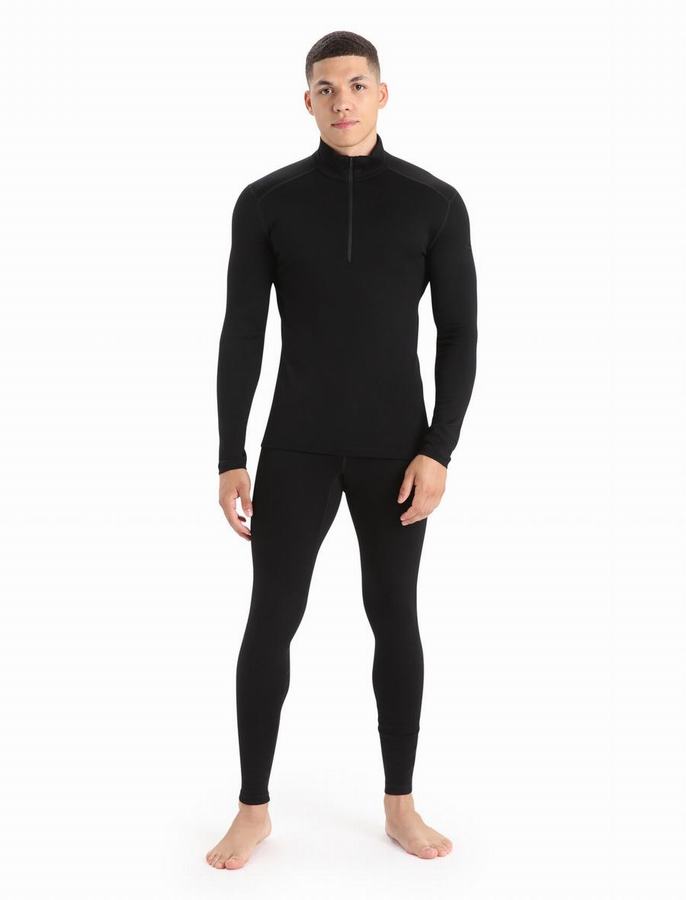 Icebreaker Merino 260 Tech Long Sleeve Half Zip Termal Taban Katmanı Erkek Siyah | RPW2576GH