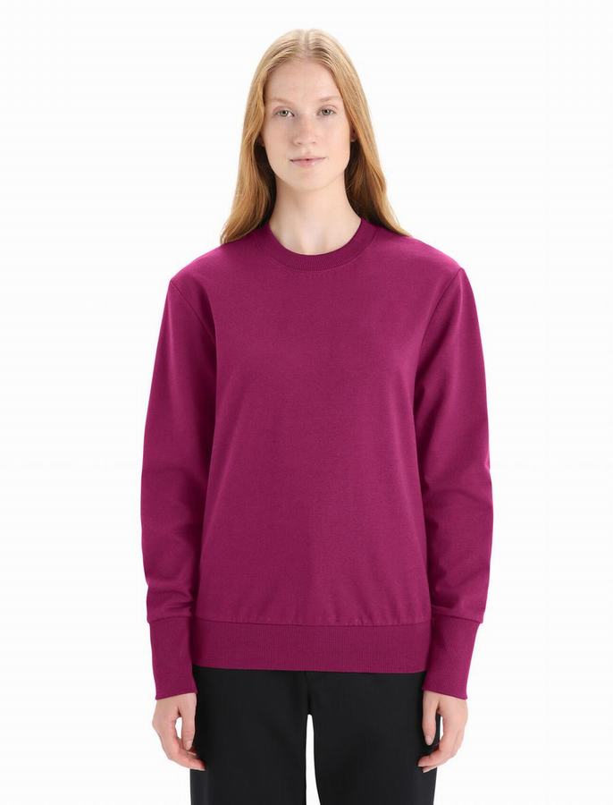 Icebreaker Merino Central II Long Sleeve Tişörtü Kadın Koyu Mor | CXD6918OG