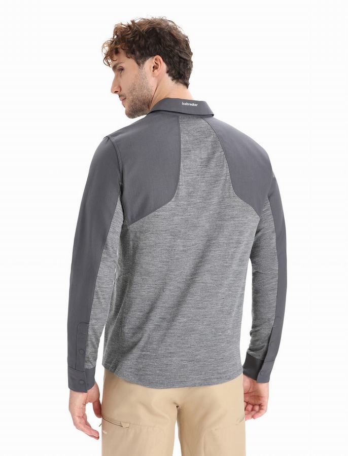 Icebreaker Merino Hike Long Sleeve Gömlek Erkek Gri | ZTD7225YF