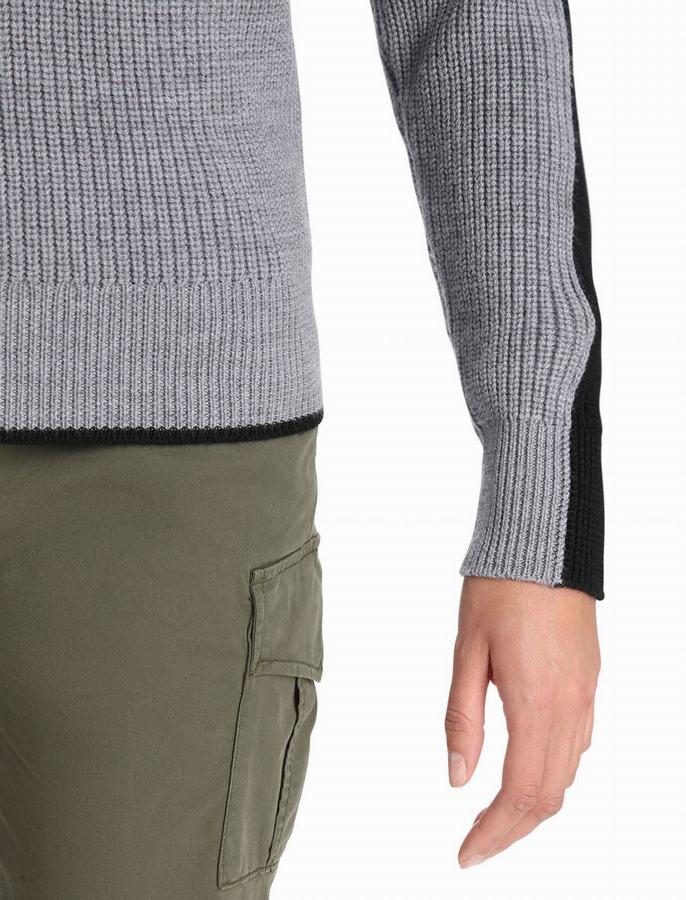 Icebreaker Merino Lodge Long Sleeve Half Zip Sweater Kadın Gri Siyah | GZP746IV