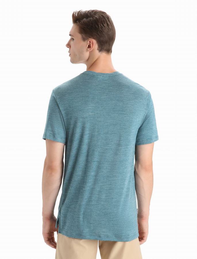 Icebreaker Merino Sphere II Kısa Sleeve Hitt Tişört Erkek Açık Mavi | RZH7579HK