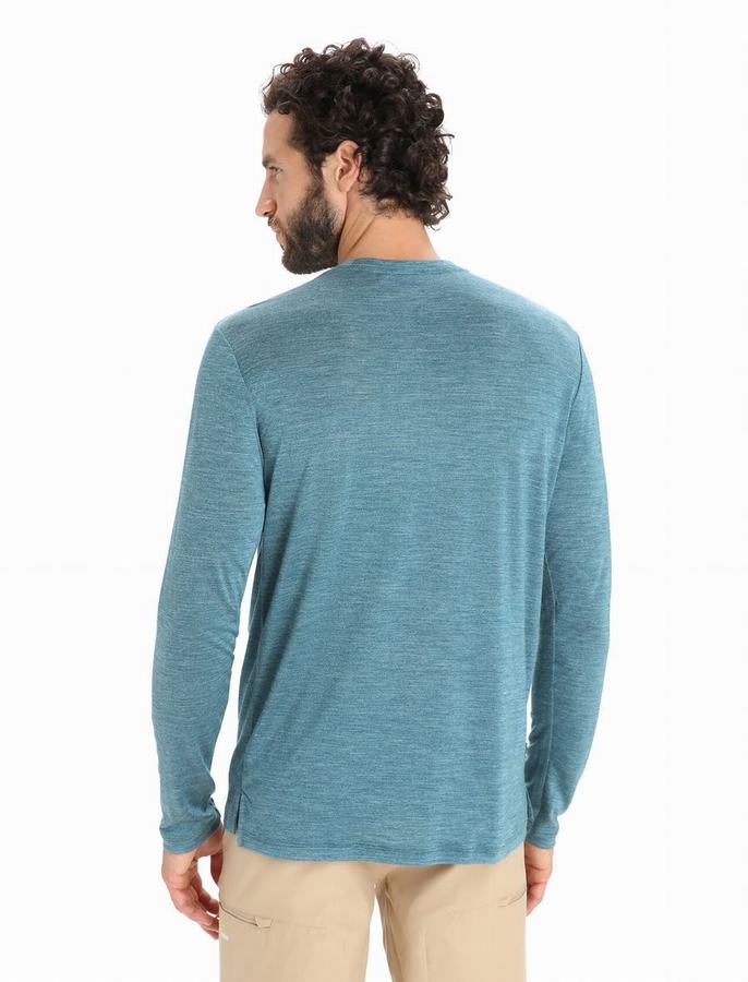 Icebreaker Merino Sphere II Long Sleeve Tişört Erkek Açık Mavi | HHJ7285KK