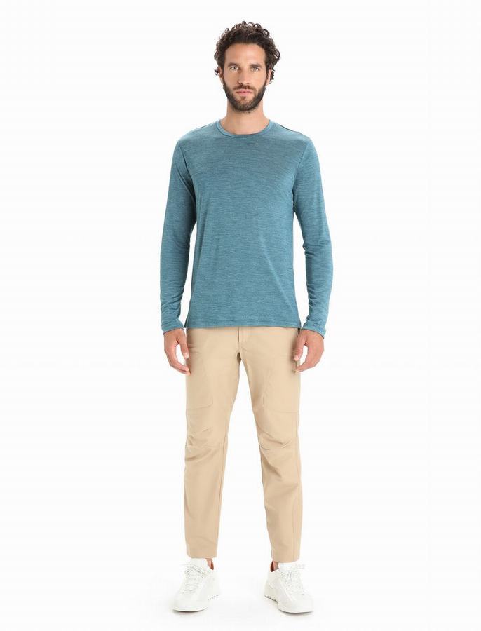 Icebreaker Merino Sphere II Long Sleeve Tişört Erkek Açık Mavi | HHJ7285KK