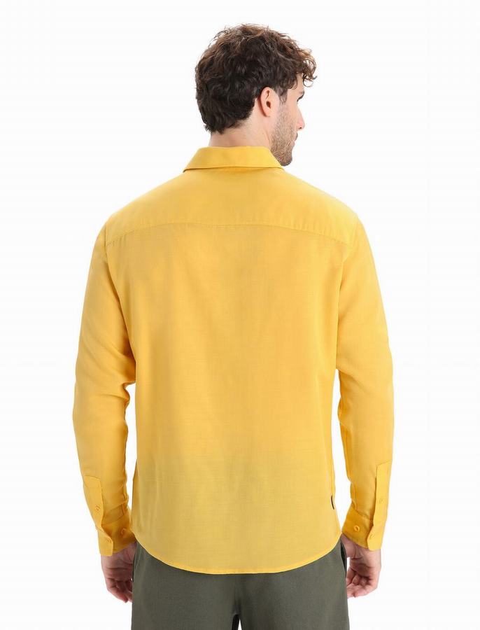 Icebreaker Merino Steveston Long Sleeve Gömlek Erkek Sarı | OTI9942AQ