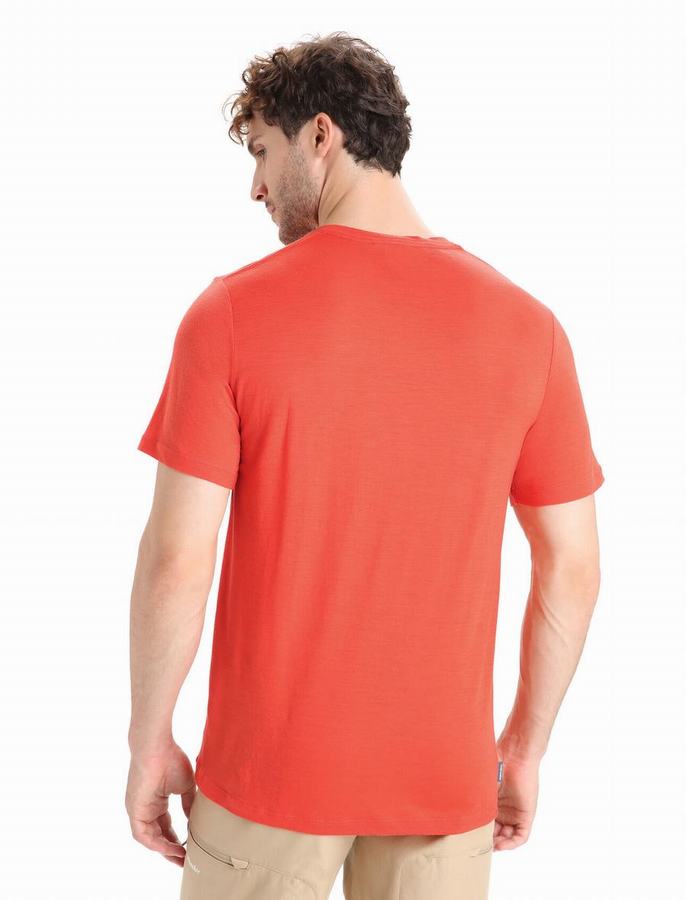 Icebreaker Merino Tech Lite II Kısa Sleeve Nature Sprint Tişört Erkek Turuncu | EUO525NQ