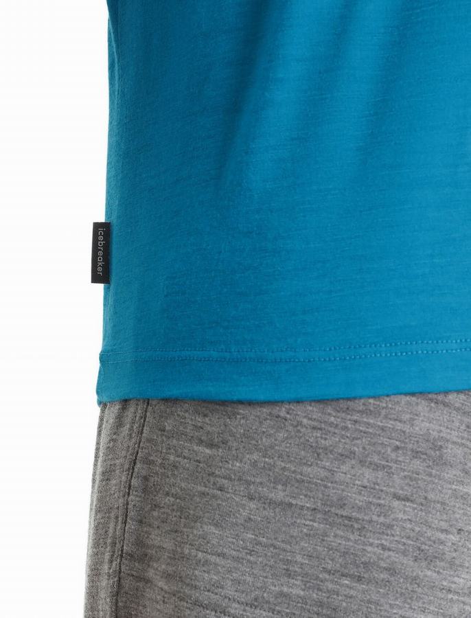 Icebreaker Merino Tech Lite II Kısa Sleeve Spring Glow Tişört Erkek Mavi | HIZ4130JU