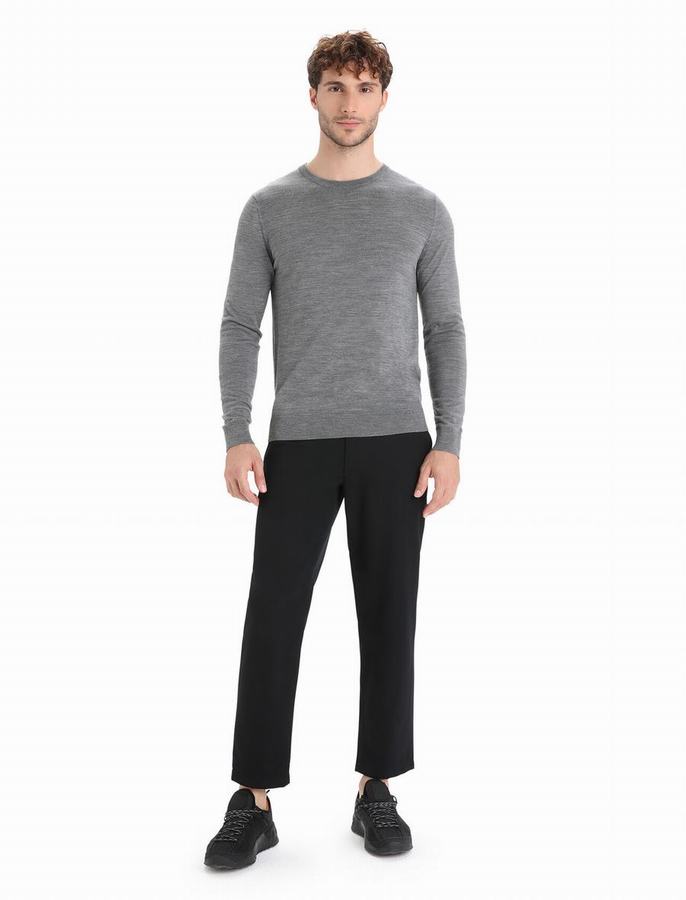 Icebreaker Merino Wilcox Long Sleeve Sweater Erkek Gri | CVI5593RN