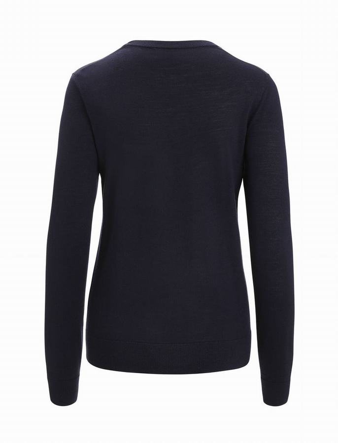 Icebreaker Merino Wilcox Long Sleeve Sweater Kadın Lacivert | OVL3474WQ