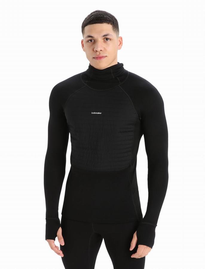 Icebreaker ZoneKnit™ Merino Insulated Long Sleeve Termal Taban Katmanı Erkek Siyah | YUG4684YJ