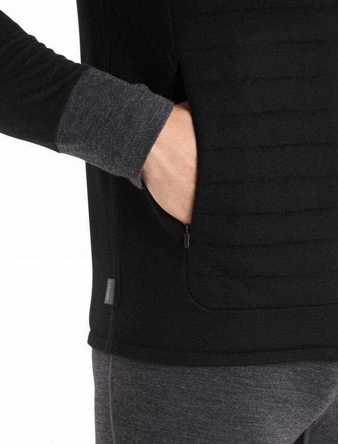 Icebreaker ZoneKnit™ Merino Insulated Yelek Erkek Siyah | BXL2425QI